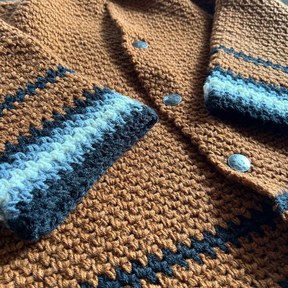 Chunky Oversized Knit Sweater Coat | Handmade Eclectic Grandpa, Earthy Cabincore - Picture 8 of 16